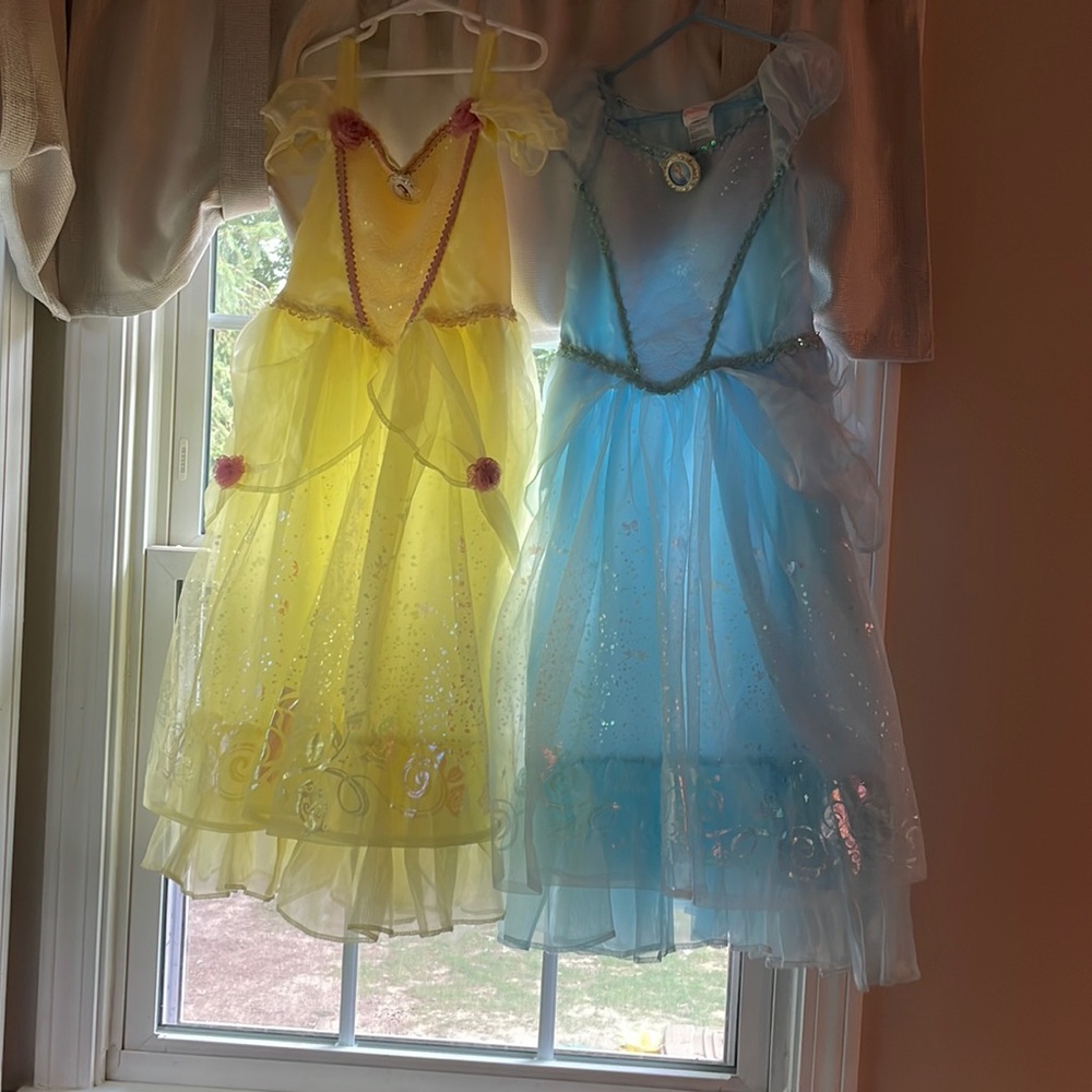 NWOT Belle & Cinderella dress up girls 4-6x